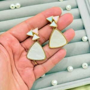 Marble triangular earrings