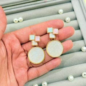 Marble round earrings