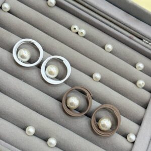 Spiral pearl earrings