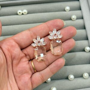 Crystal rose gold earrings