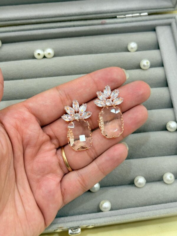 Crystal rose gold earrings
